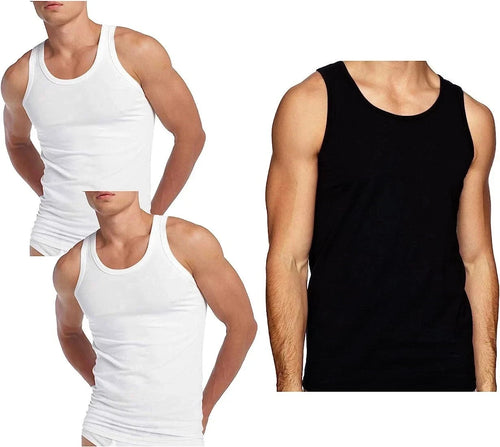 2 PACK MENS VESTS 100% Cotton TANK TOP SUMMER TRAINING GYM SPORTS PLAIN 4XL