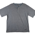 VINTAGE 90s Dockers Levis Henley Shirt Mens XL Gray Striped Grunge Skater Boxy