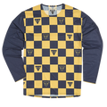 GENUINE Triumph Motorcycles Austin Long Sleeve Checkerboard Jersey  Navy/Yellow