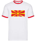 Grunge Flag of Macedonia - Men's Ringer T-Shirt - Travel Flags