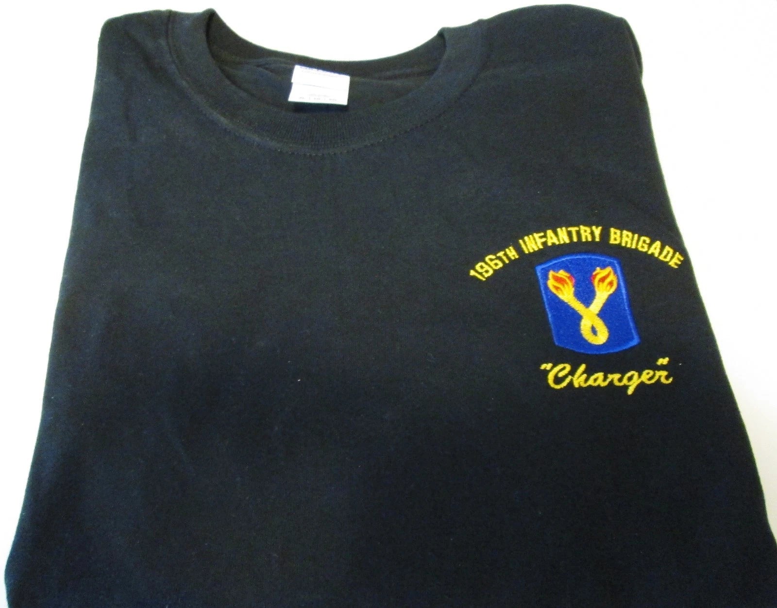 196TH INFANTRY BRIGADE "CHARGER" EMBROIDERED LEFT CHEST SHIRT