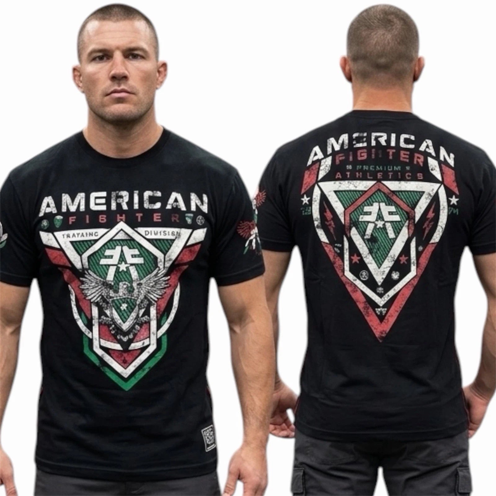 AMERICAN FIGHTER Black Red Green Mexico IRWINDALE Athletic Graphic T-shirt NWT