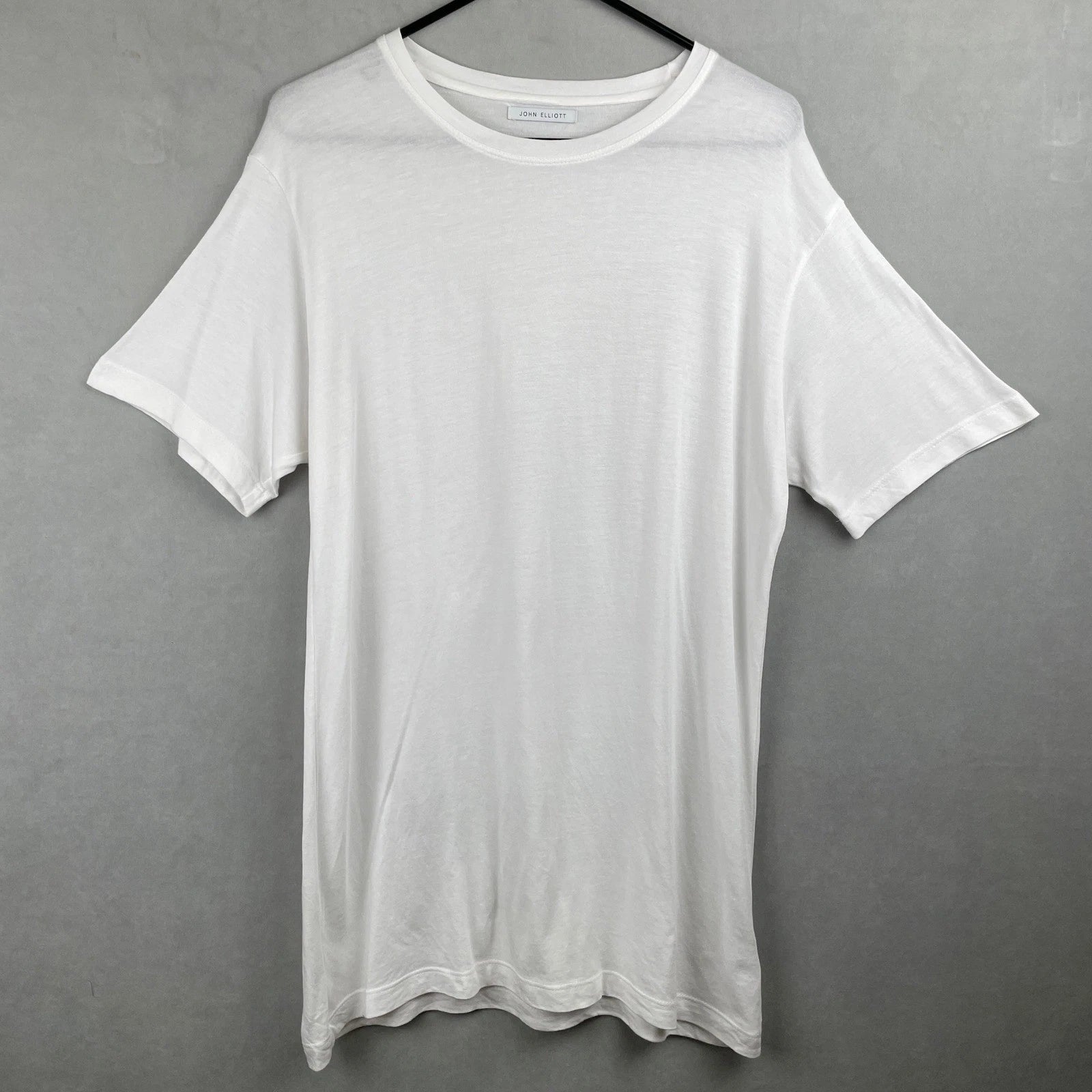 John Elliott White Supima Micro Modal Crewneck Tee Shirt Mens Sz 3 L Made in USA