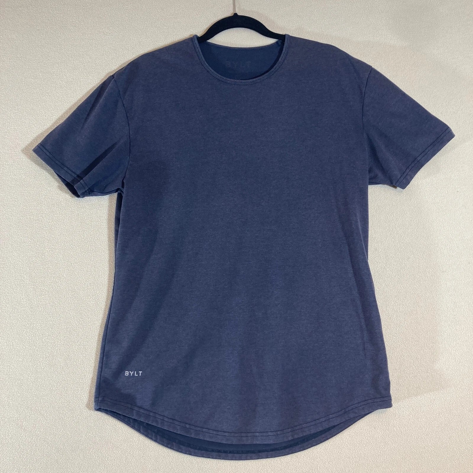 BYLT T-Shirt Men's Large Snow Wash Navy Drop Cut Casual Comfort Minimalist