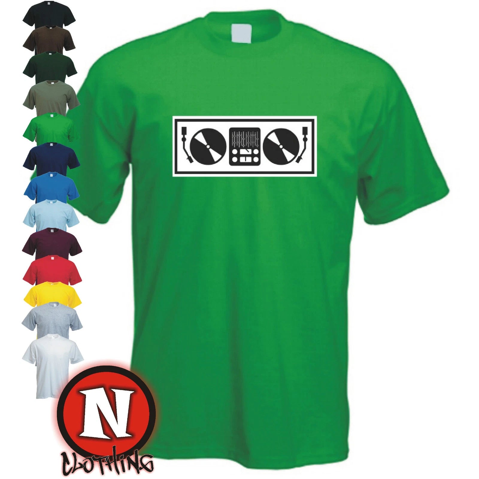 DJ Turntables T-shirt club dance edm music rave cool funny