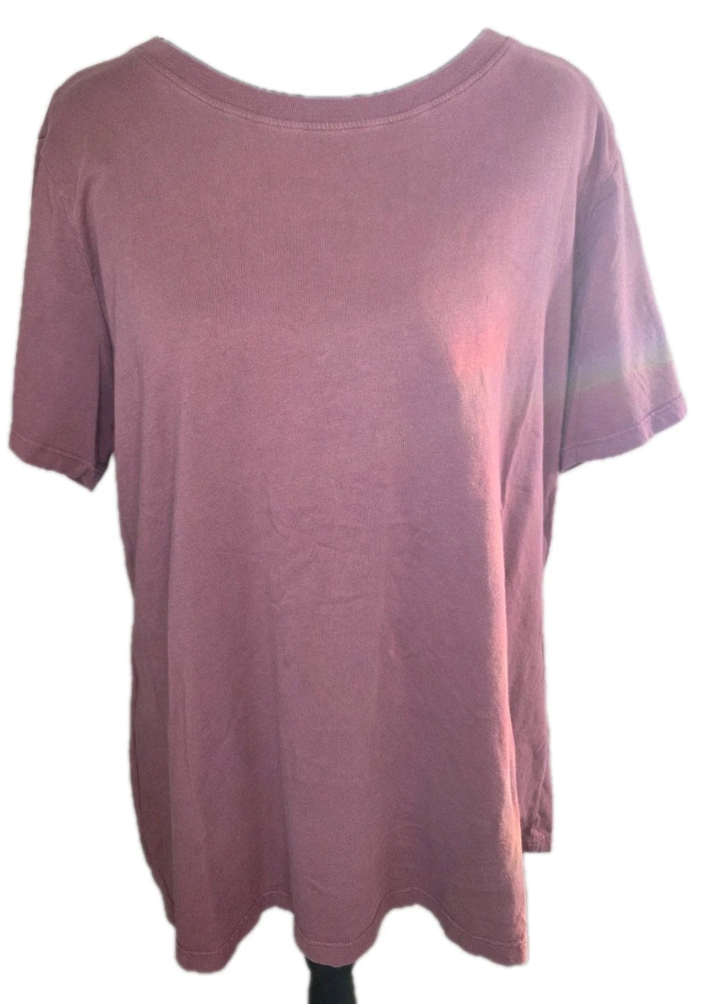 Rose Mauve Heavyweight Cotton Tee XL USA Made Minimalist Classic