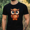 Mens Cool Owl Print Cotton T-Shirt Size XS to 5XL