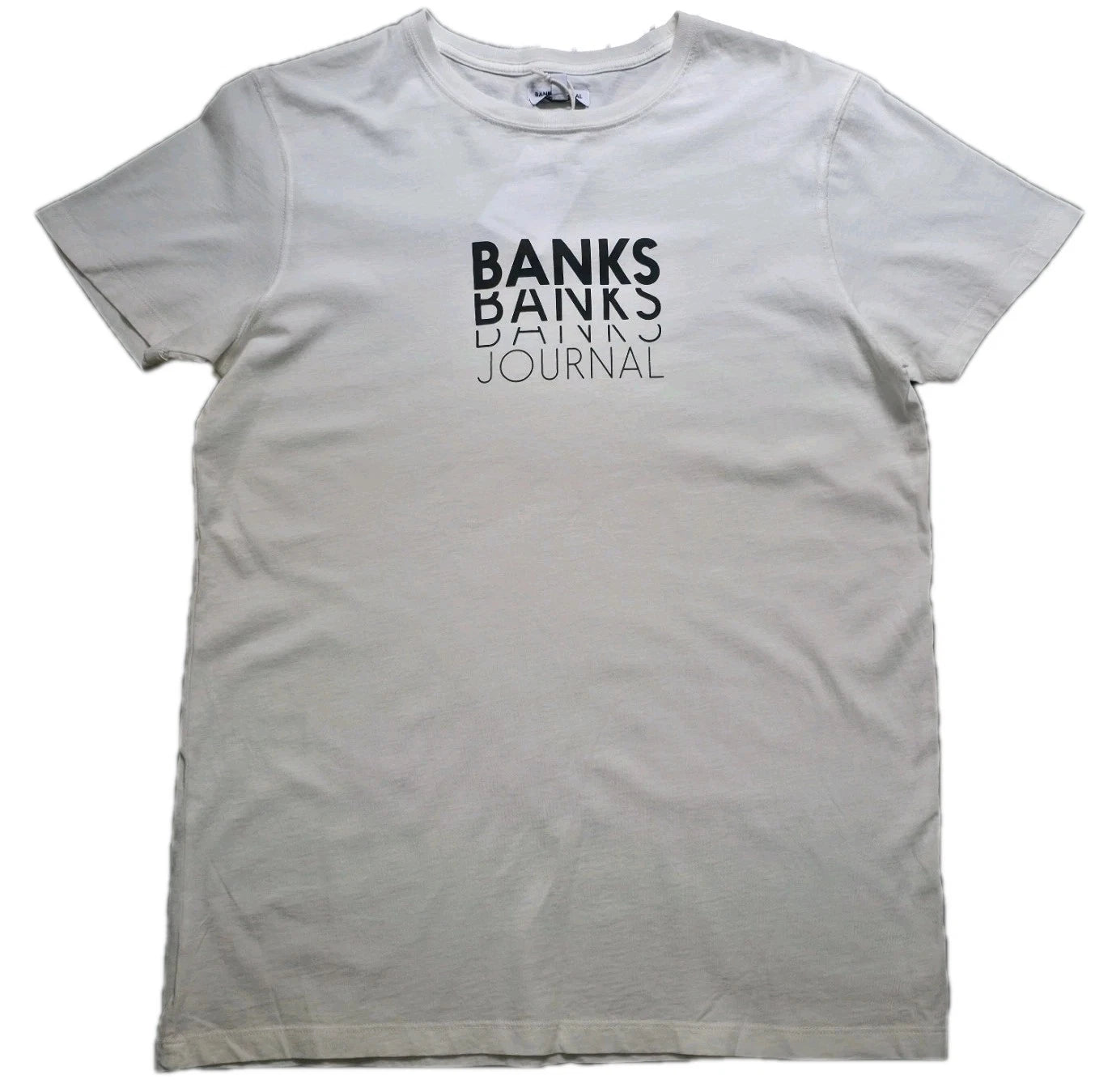 Banks Journal Off-White T-shirt Mens M Cotton Brand-New With Tag Regular Fit