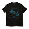 F1 Race Car Blueprint Minimalistic Graphic Art T-Shirt Unisex 100% Cotton Tee