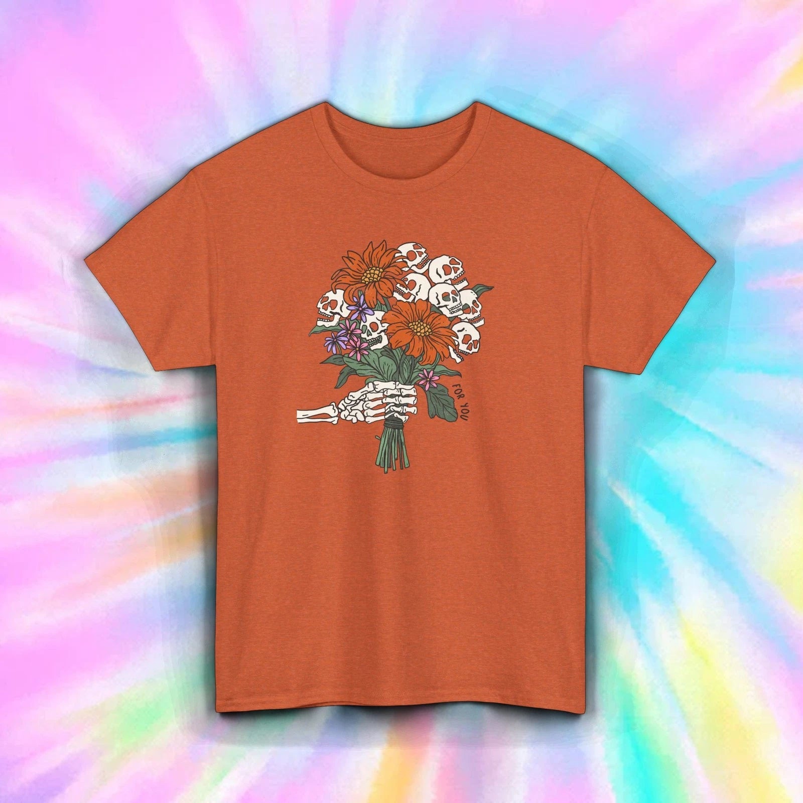 Skeleton Flower Bouquet Shirt | Funny Skull Halloween Aesthetic Spooky Tee