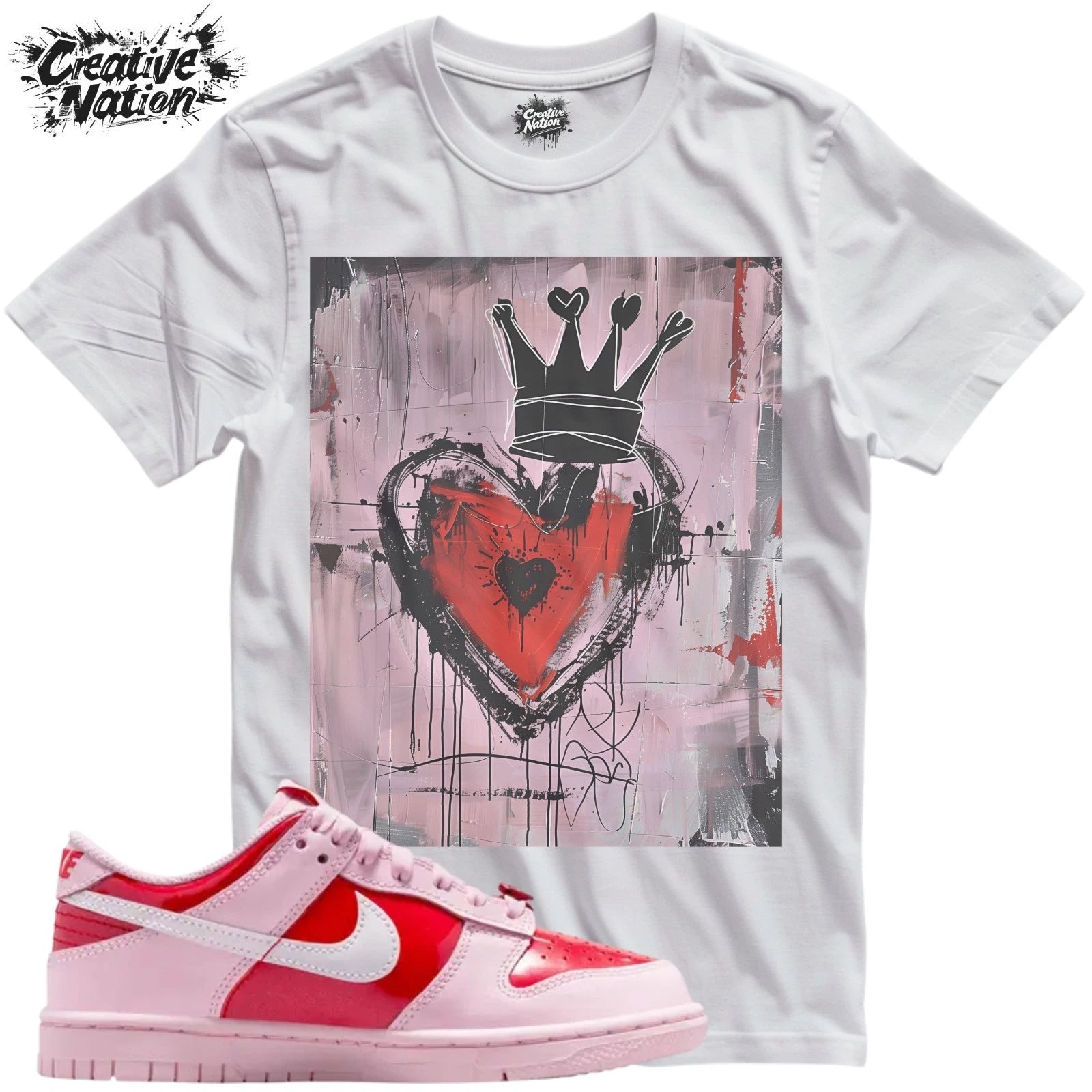 Shirt To Match Dunk Low Valentine's Day Unisex Tee Heart Shirt Sneaker Tee
