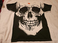 Happy Halloween Black and White Skull Shirt - Adult Size Medium