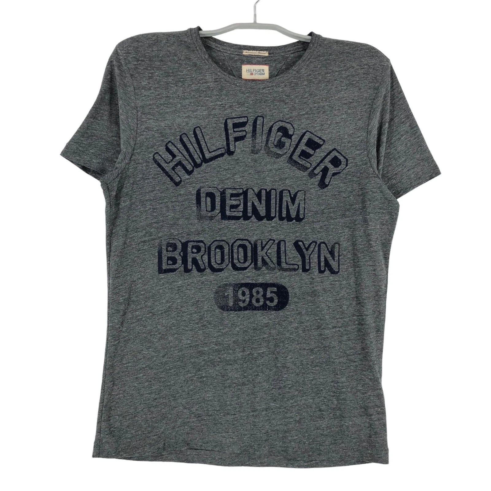 TOMMY HILFIGER Round Neck Grey T-Shirt Men Size S