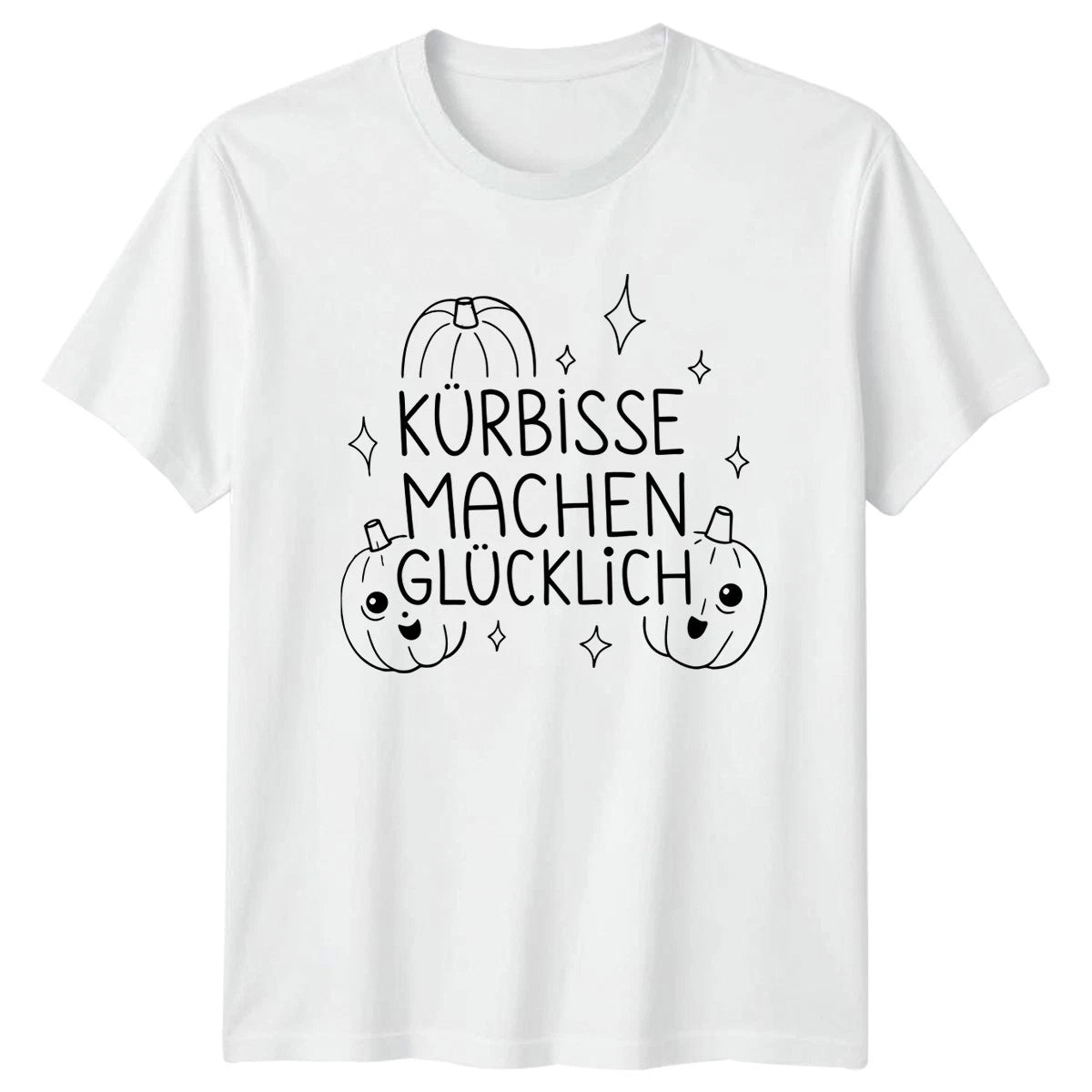 K�rbisse Machen Gl�cklich Womens T-Shirt Cute Pumpkin Patch Autumn Gift For Her
