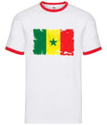 Senegal Grunge Style Flag - Mens Ringer - Senegalese Republic Country