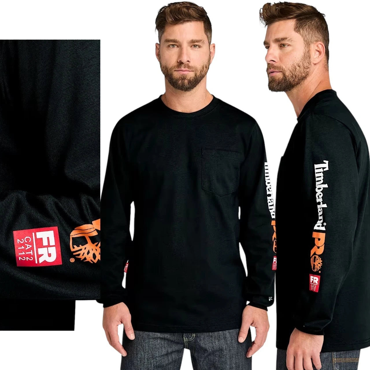 Timberland PRO FR Long Sleeve Shirt 4XL Flame Resistant Cotton Black