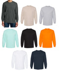 MEN'S RELAXED FIT, HEAVYWEIGHT, LONG SLEEVE T-SHIRT, WIDE RIB CREW NECK, S-3XL