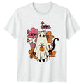 Cute Cat Spooky Sublimation Womens T-Shirt Ghost Cat Halloween Halloween Gift