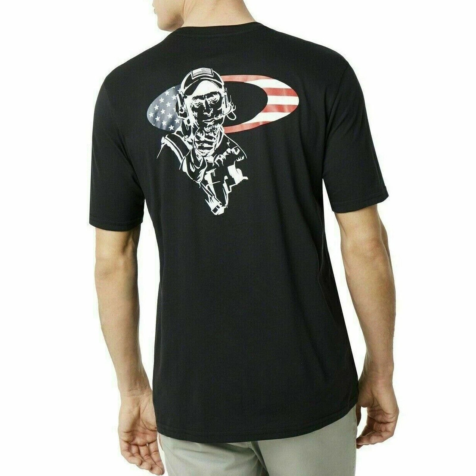 Oakley Mens T-Shirt Black Cotton Uncle Sam No7 Size L