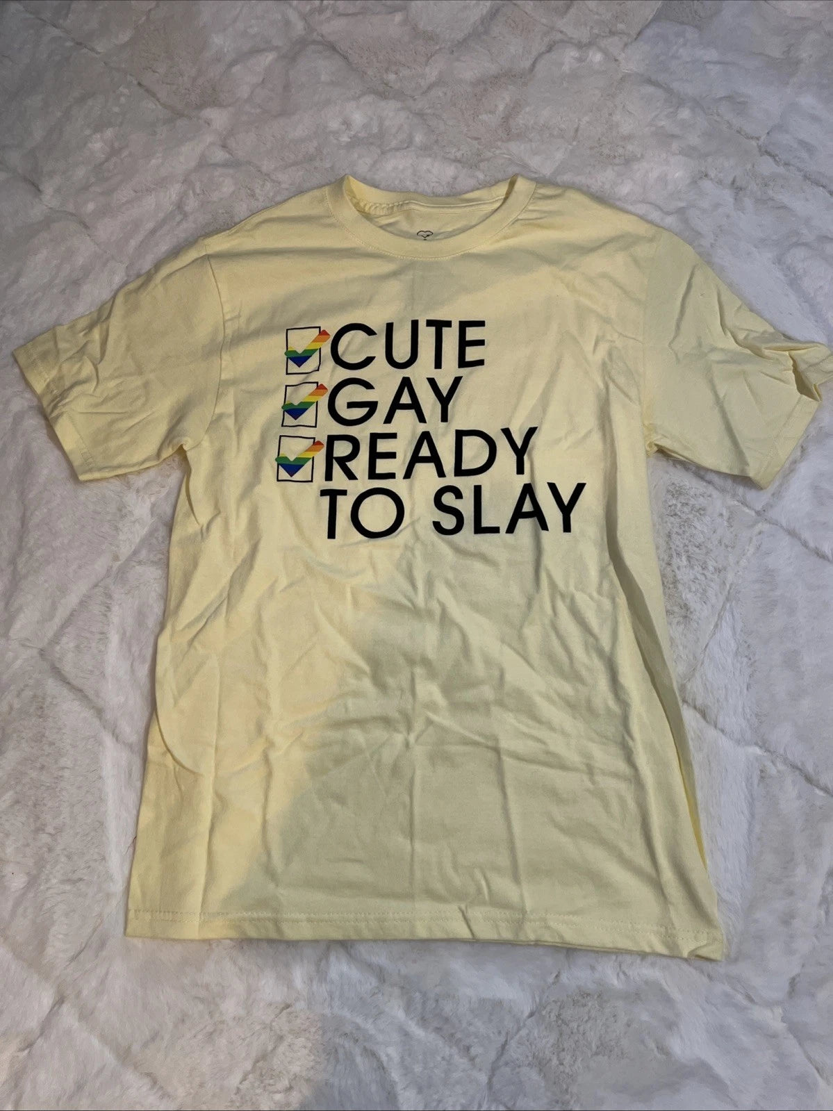 Pride Month Tee Cute Slay Size S Unisex Men’s Women’s Top Rainbow Shirt LGBTQIA