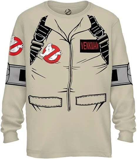 Mad Engine Ghostbusters Long Sleeve Costume T-Shirt - Graphic Tee for Cosplay