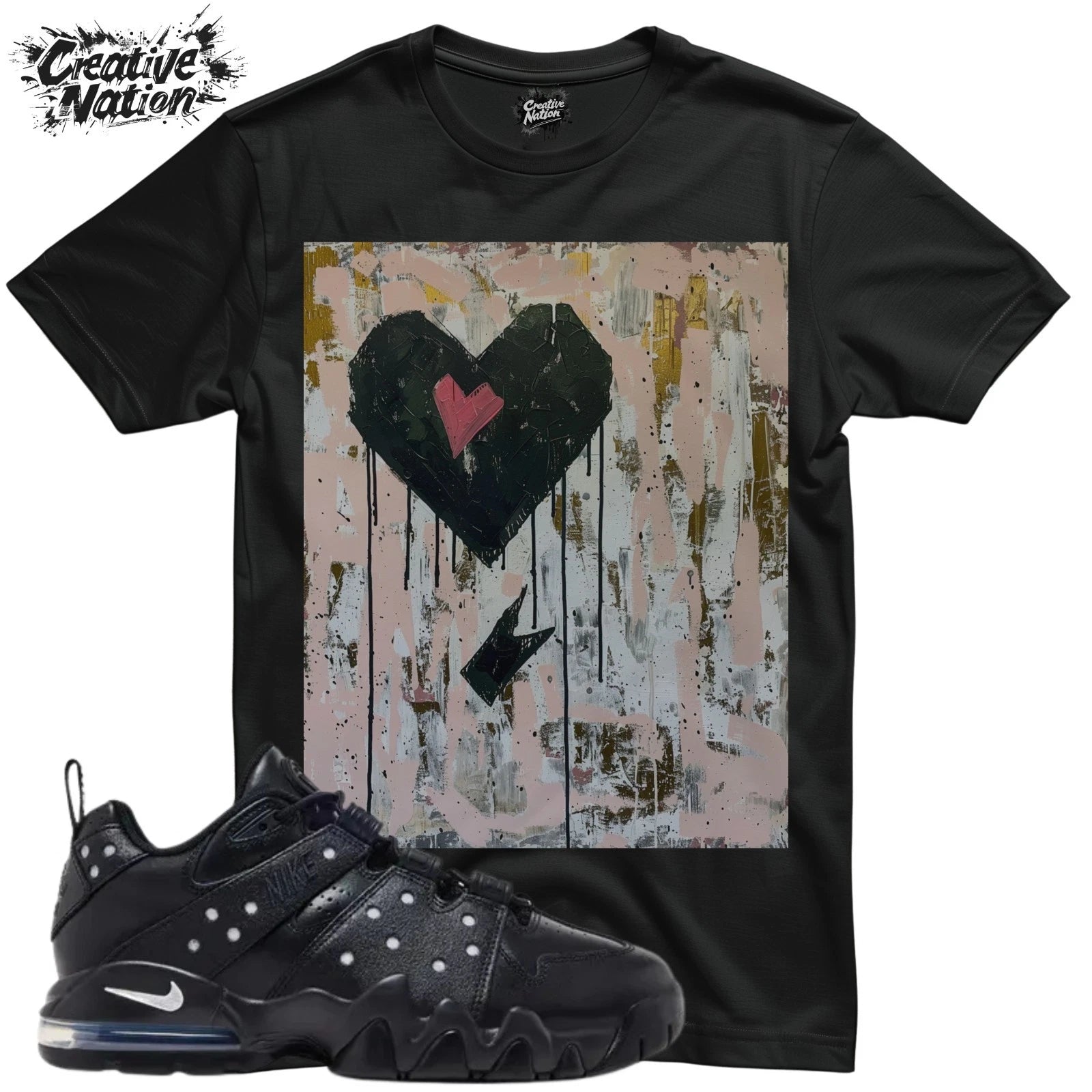 Shirt To Match Black Unisex Tee Sneaker Shirt Heart Shirt For Sneaker Tee Outfit