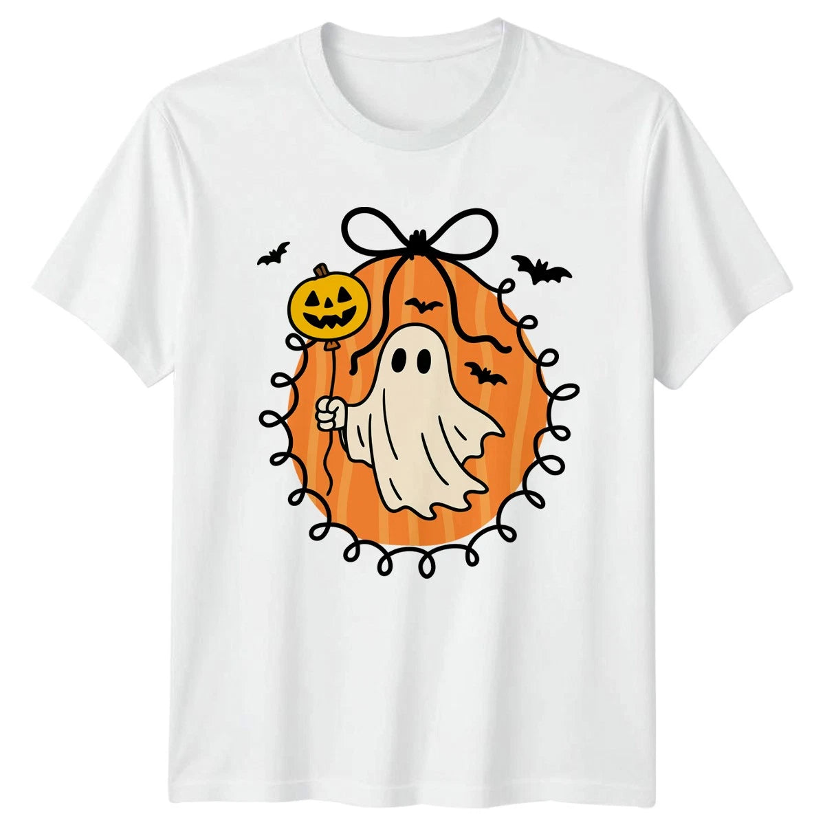 Retro Ghost Pumpkin T-Shirt Cute Ghost Halloween Gift For Him And Her
