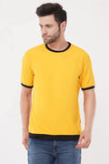 Mens Camel Colored Roundneck Half Sleeve T-Shirt By ColourJoyLondon