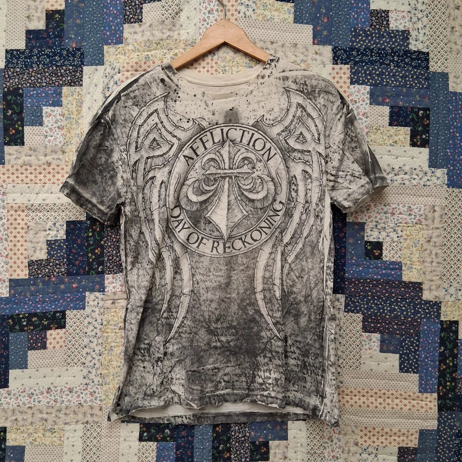 Affliction Day of Reckoning Shirt Size Large Fedor Vs Arlovski Y2K Promo AOP