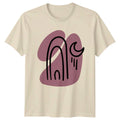 Boho Abstract Rainbow Moon Art T-Shirt Boho Minimalist Aesthetic Abstract Art