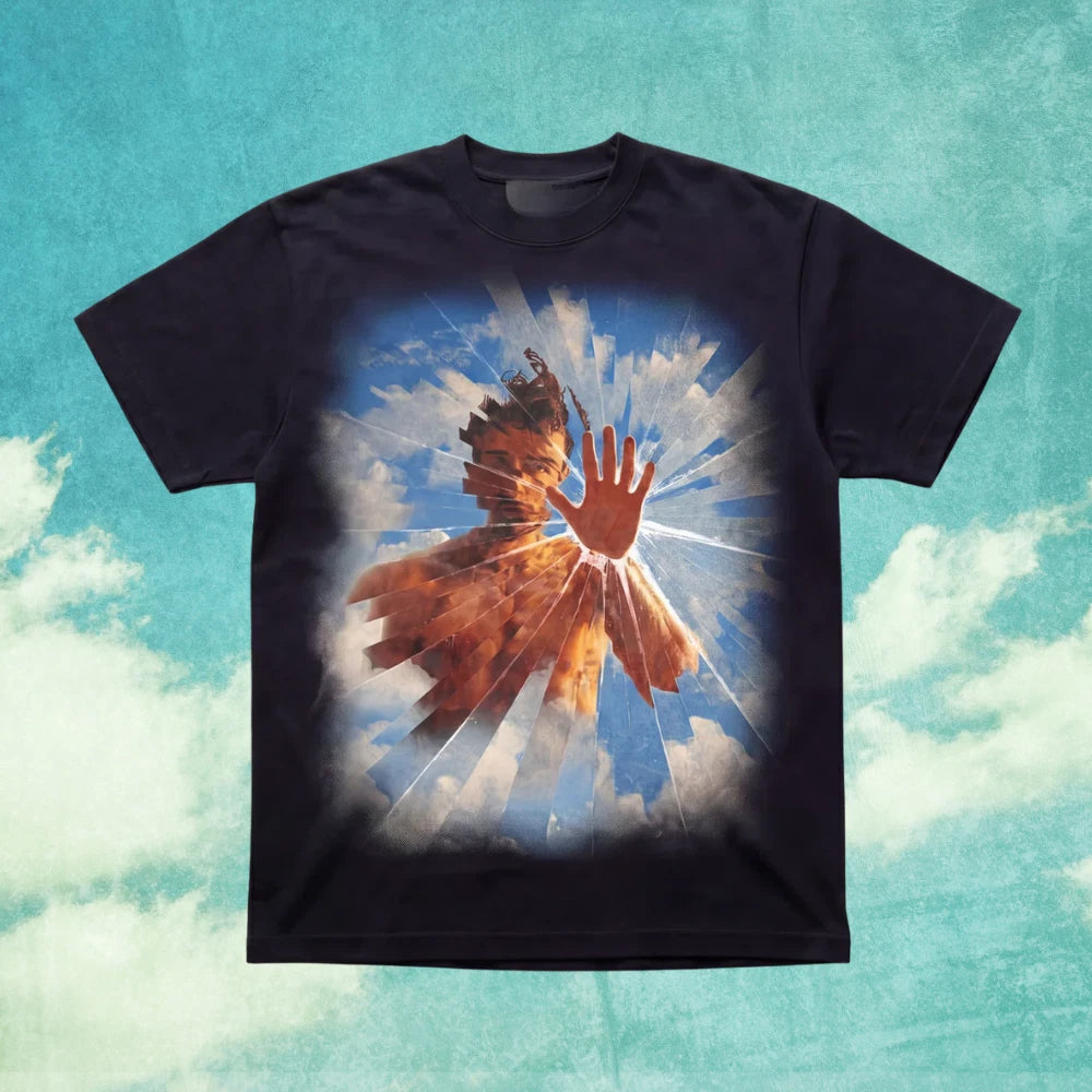 Glass Heaven Abstract Graphic T-Shirt Surreal Artistic Streetwear Tee S-5XL