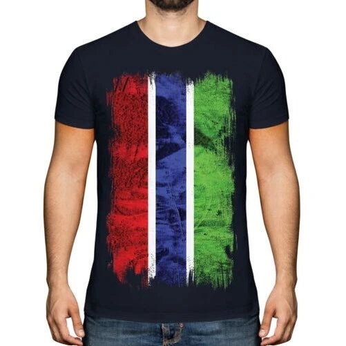 Gambia Grunge Flag Men T-Shirt Gambian Football Jersey Gift