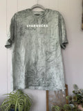 Starbucks Logo Soft Weave T-Shirt Men’s Tie Dye Tee XL Cotton Gray Green Tee