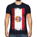 French Polynesia Grunge Flag Mens T-Shirt Polynesia Française