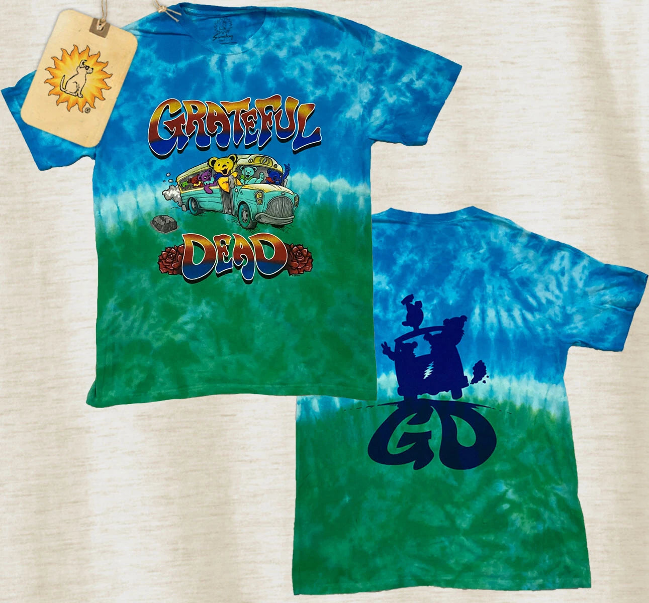 Grateful Dead Bus on Tour M, L, XL, 2XL Tie Dye T-Shirt