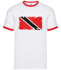 Trinidad and Tobago Grunge Flag - Mens Ringer - Port of Spain Caribbean Flags