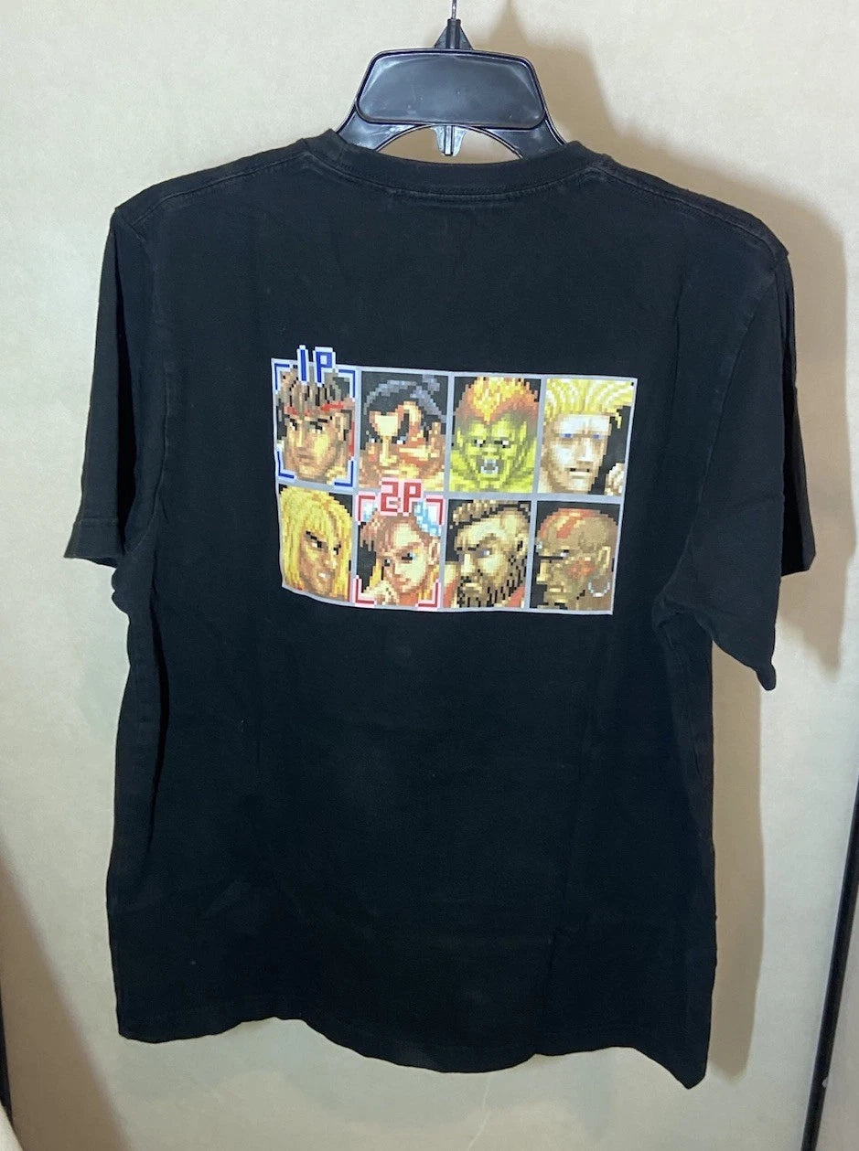 Uniqlo UT Capcom Street Fighter II Pocket T-Shirt Mens Medium Black Pixel Art