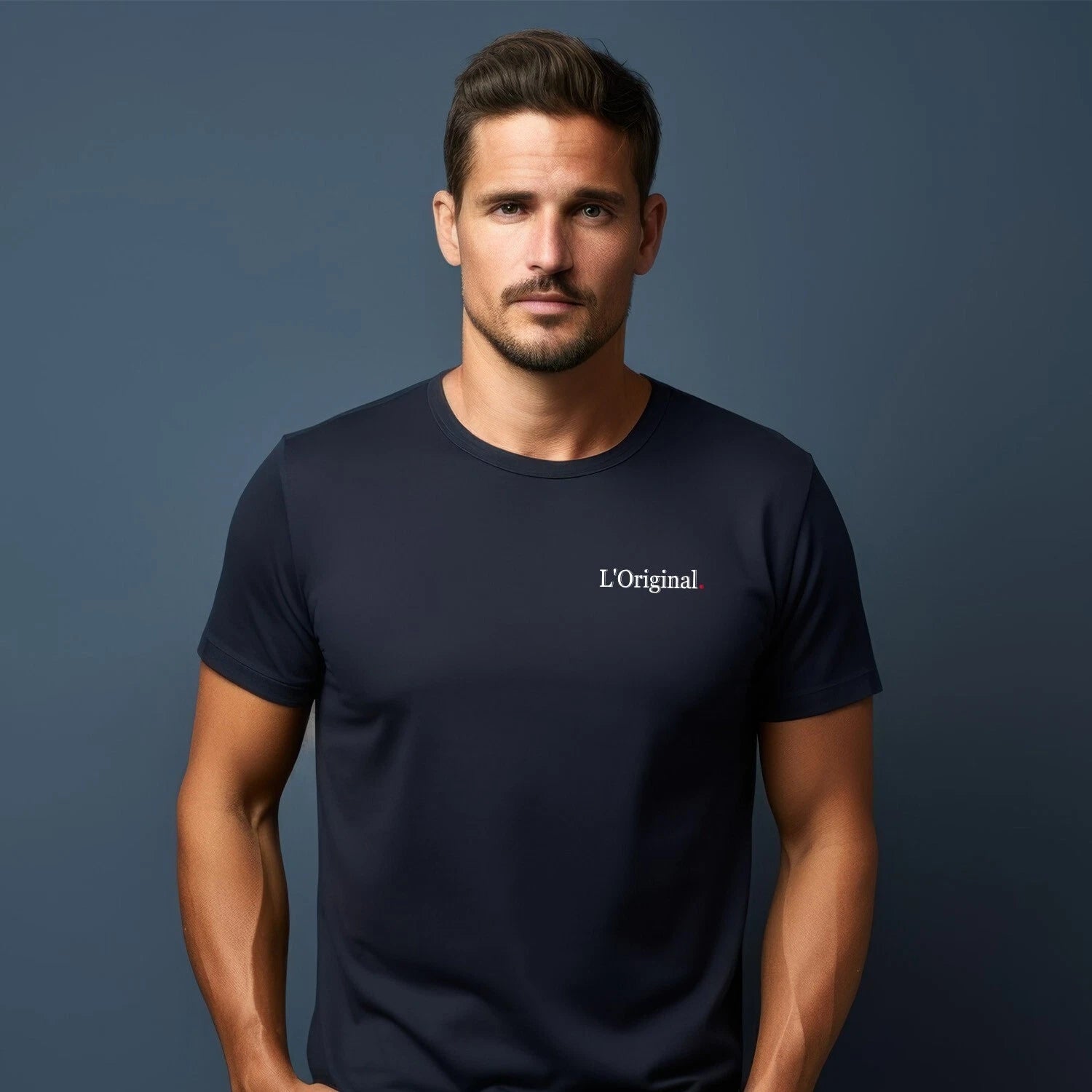 Men's Short Sleeve T-Shirt L'ORIGINAL HEART Navy Blue