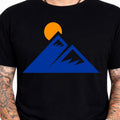Mountain Sun Geometric Graphic T-Shirt Minimalist Outdoor Tee Hiking Nature