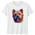 Colorful Terrier Dog Face T-Shirt Dog Lover Pet Portrait