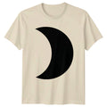 Abstract Black Crescent Moon Shape T-Shirt Minimalist Design Astronomy Birthday