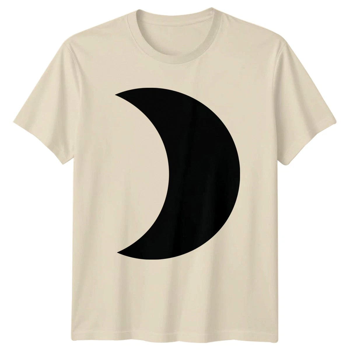 Abstract Black Crescent Moon Shape T-Shirt Minimalist Design Astronomy Birthday