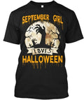 Fashionable September Girl Loves Halloween Zombie T-Shirt Made USA Size S to 5XL