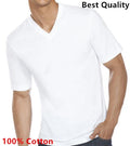 New 3 Pack Men's 100% Cotton Tagless V-Neck T-Shirt Undershirt Tee White S-XL