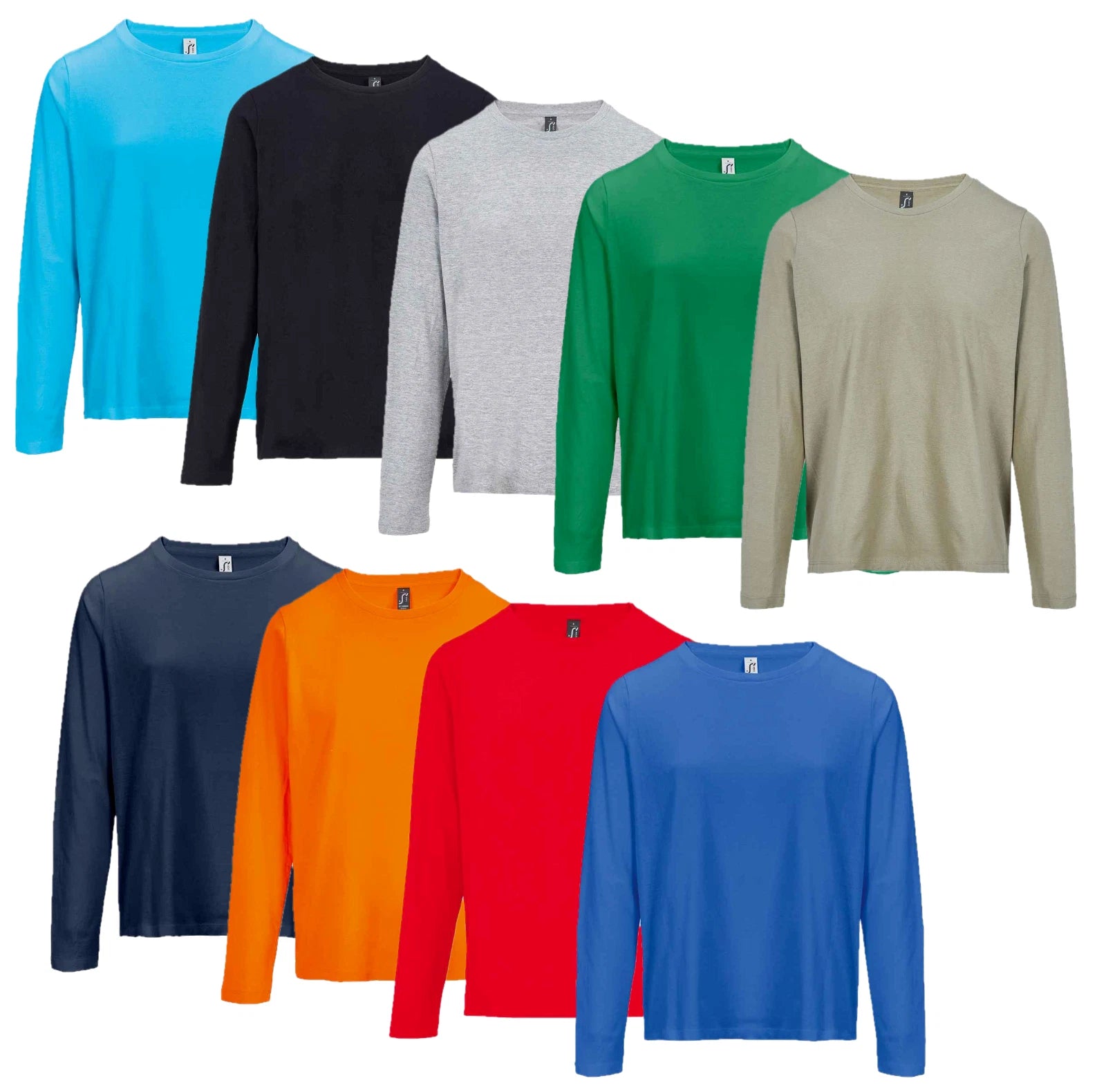 Ladies Womens Long Sleeve Cotton Tee SOL'S Crew Neck T-Shirt