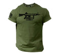 Men America Gun T Shirt US Flag 2nd Amendment Military Veteran  T-Shirt