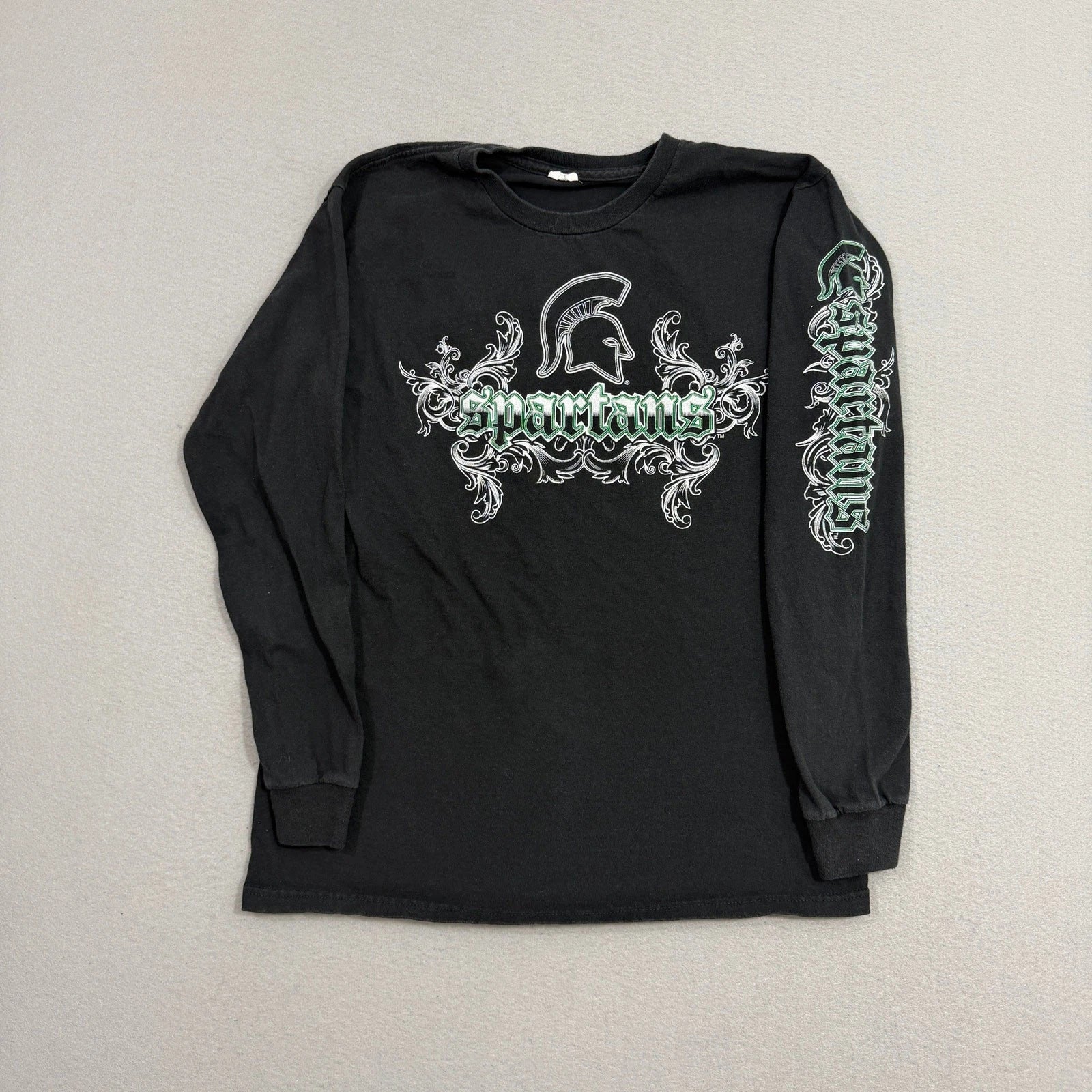 Vintage Michigan State Spartans Shirt Men's Medium Black Cyber Grunge y2k MSU