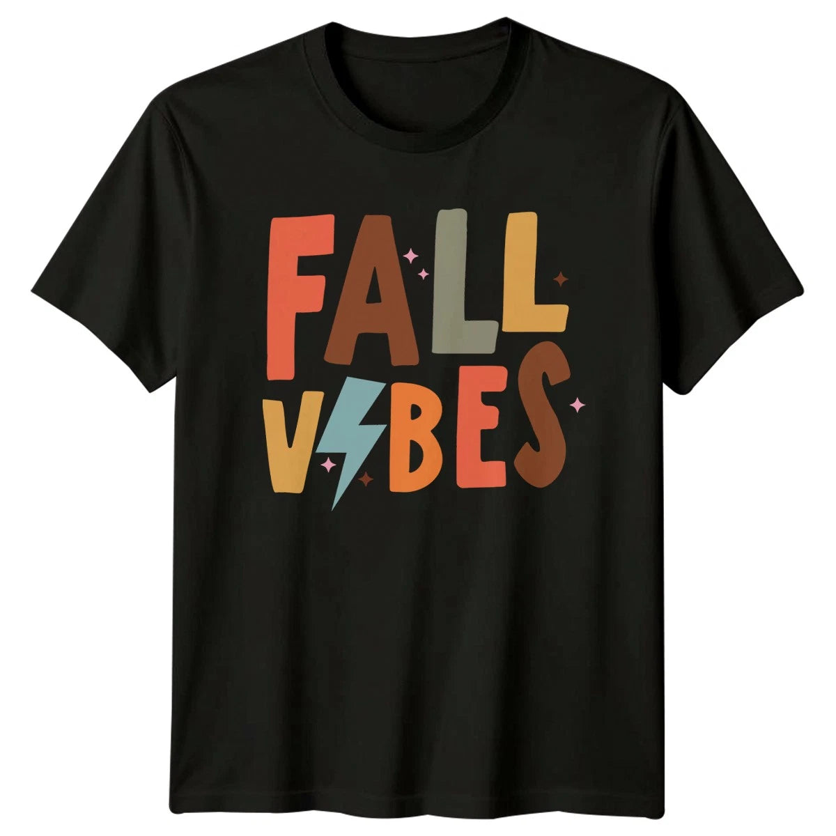 Fall Vibes T-Shirt Retro 70s Aesthetic Autumn Seasonal Gift For Him And Her