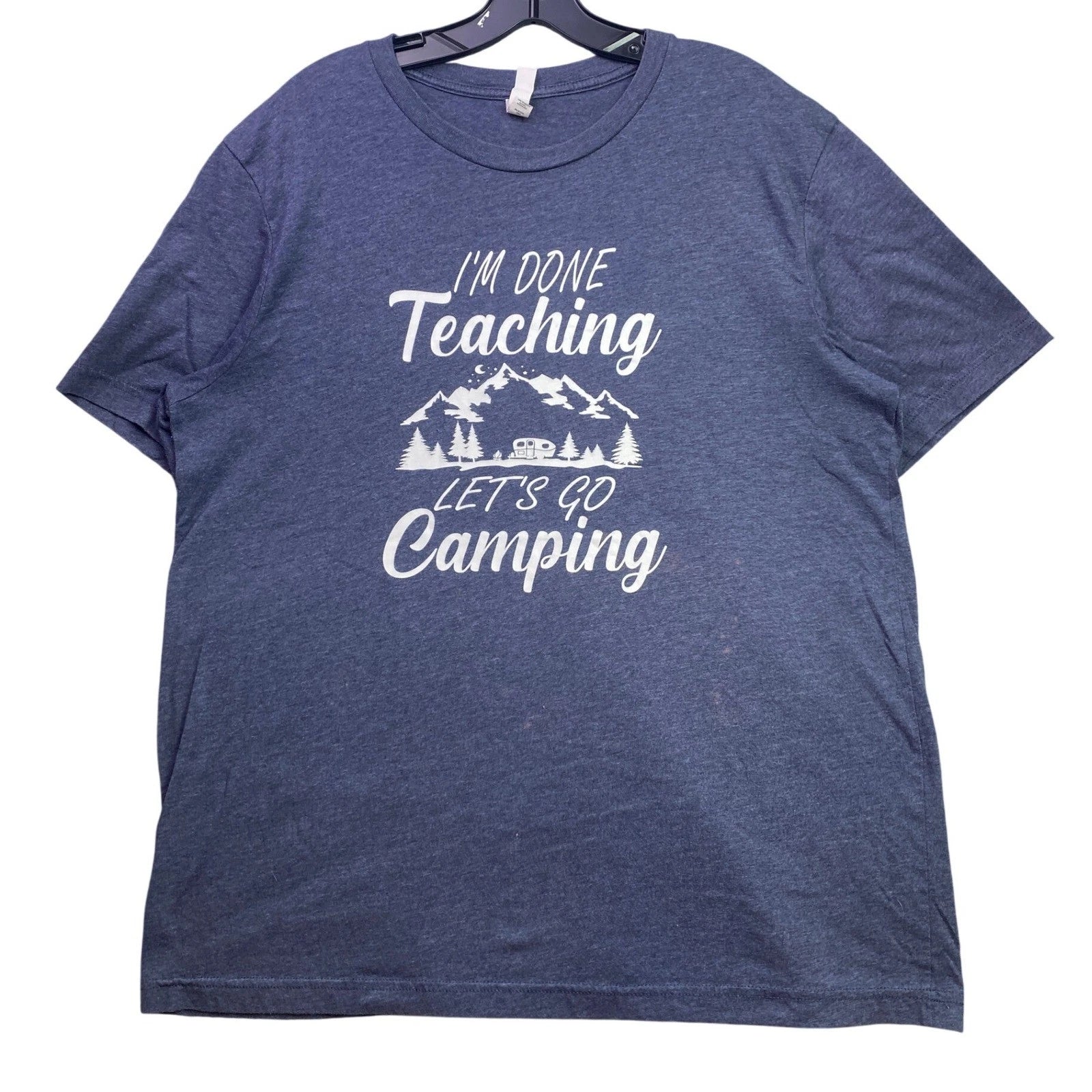 Teacher Shirt Mens Extra Large Teachercore Camping Spell Out Everyday Streetwear