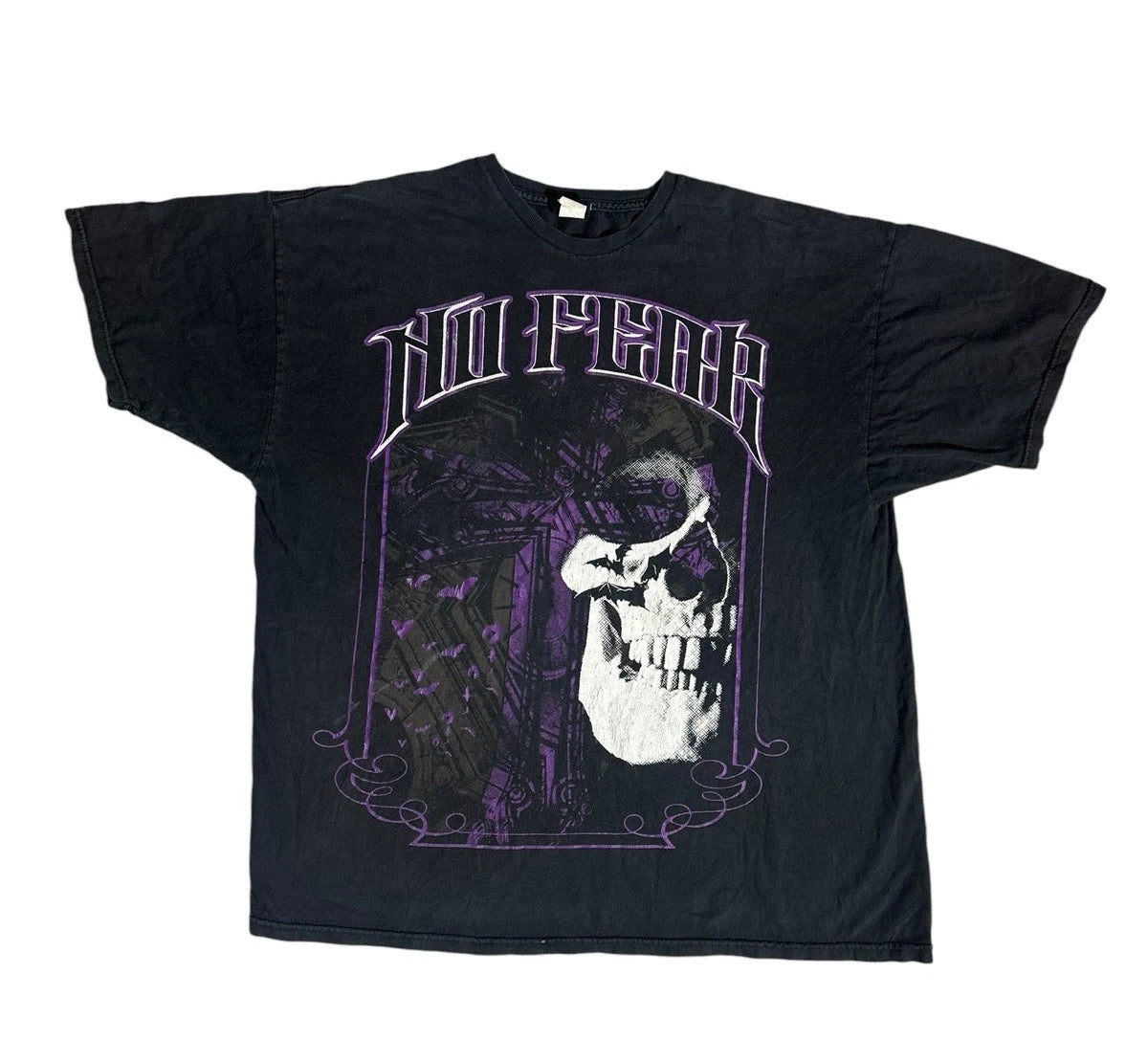 Vtg No Fear Skull & Cross Shirt XL Skate Grunge 90s Y2K Rare HTF Purple Black